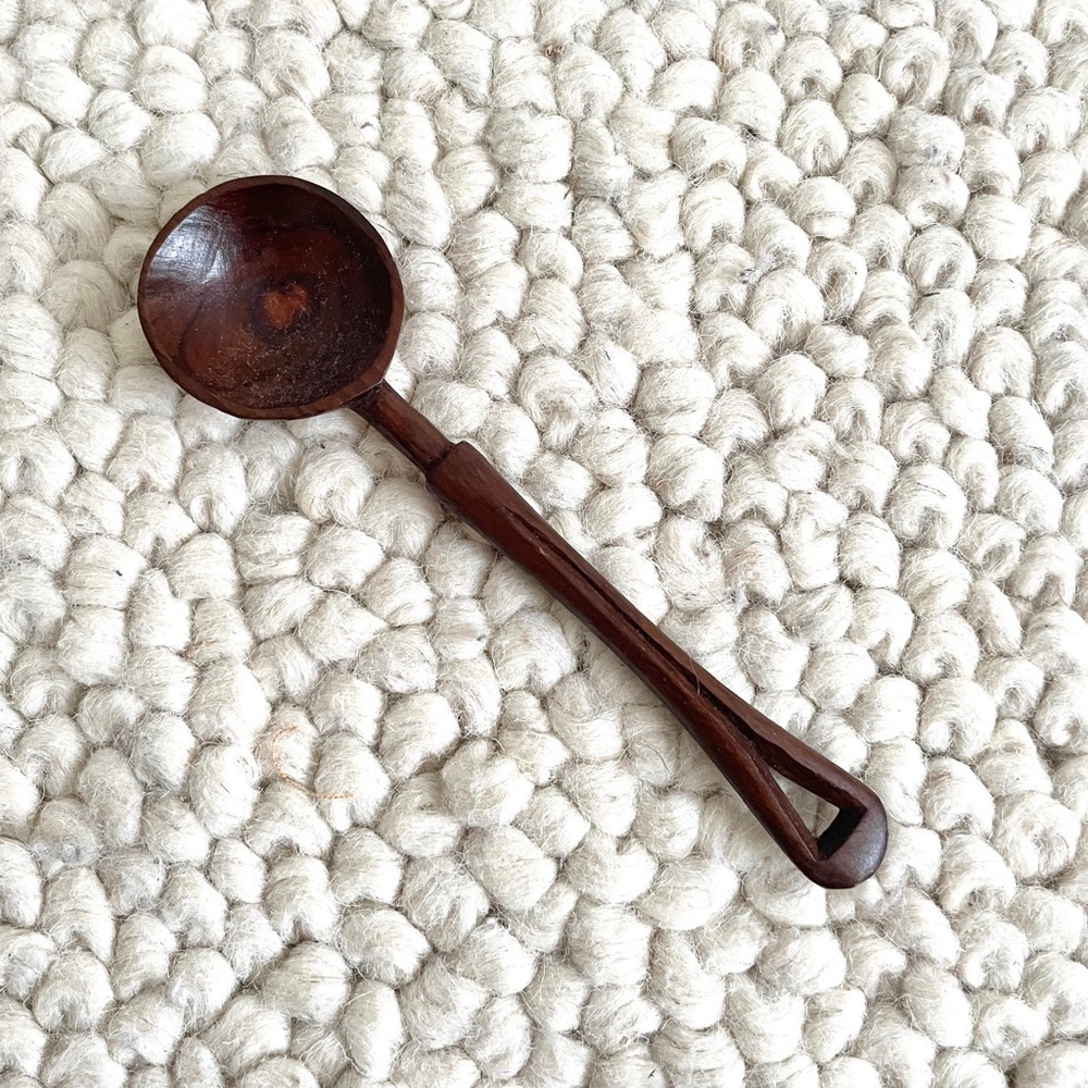 70s Handcrafted Rosewood Spoon, 6.5” Southeast Asia